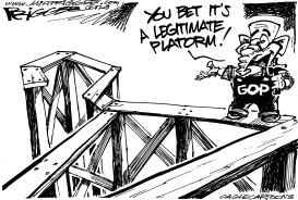 LEGITIMATE PLATFORM by Milt Priggee