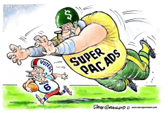 VOTERS AND SUPER PAC ADS by Dave Granlund