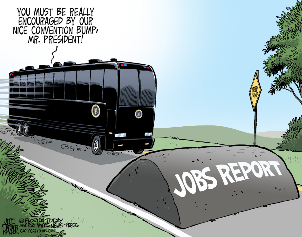  OBAMA AND JOBS REPORT BUMP by Jeff Parker