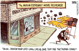 MUSLIM EXTREMIST MOVIE REVIEWER by Rick McKee