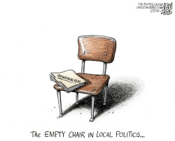 LOCAL EMPTY CHAIR by Adam Zyglis