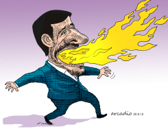 FLAMING AHMADINEJAD by Arcadio Esquivel