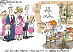 LDS PRAY FOR ROMNEY by Pat Bagley