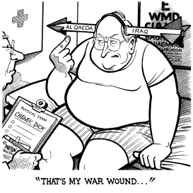 DICK CHENEY SHOWS ARMY DOCTOR HIS WAR WOUND by RJ Matson