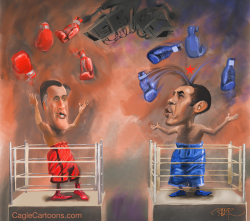 OBAMA AND ROMNEY NOT BOXING by Riber Hansson