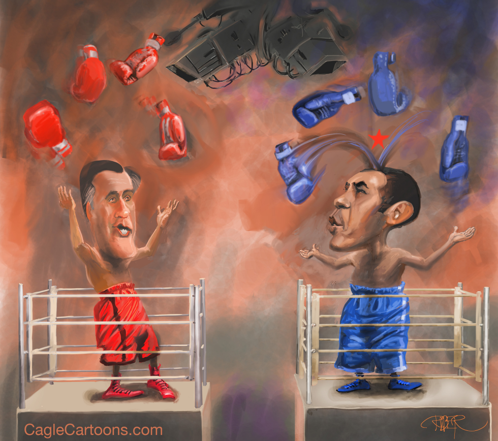  OBAMA AND ROMNEY NOT BOXING by Riber Hansson