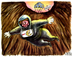 MERKEL FREE FALL INTO GREECE by Christo Komarnitski