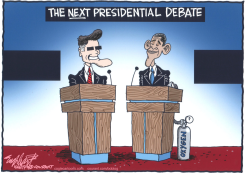 THE NEXT PRESIDENTIAL DEBATE by Bob Englehart