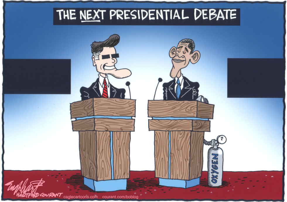  THE NEXT PRESIDENTIAL DEBATE by Bob Englehart