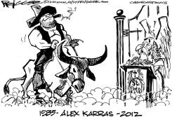 ALEX KARRAS -RIP by Milt Priggee