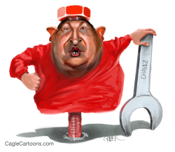 HUGO CHAVEZ AS A SCREWBOLT by Riber Hansson