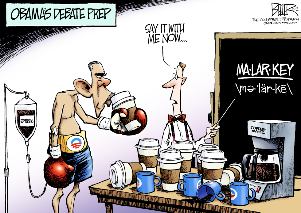  OBAMA DEBATE PREP by Nate Beeler