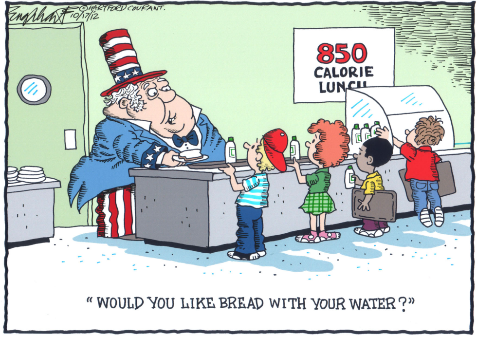  850 CALORIE SCHOOL LUNCH by Bob Englehart