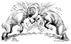 DEBATE RAMS by Daryl Cagle