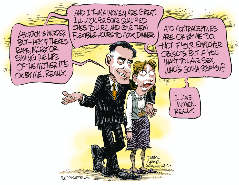  ROMNEY AND WOMEN by Daryl Cagle