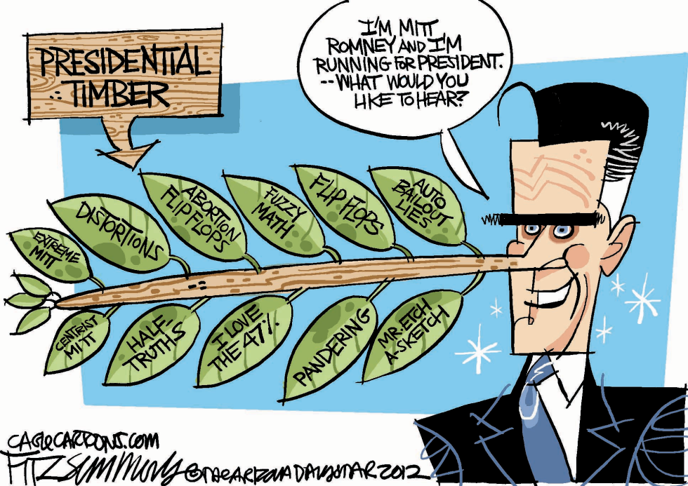  ROMNEY LIES by David Fitzsimmons