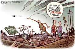 SANDY PHONE POLL by Rick McKee