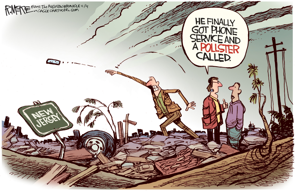  SANDY PHONE POLL by Rick McKee