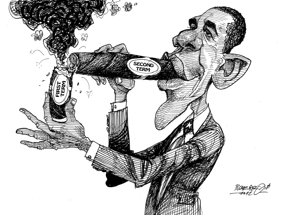  OBAMA THE CHAIN SMOKER by Petar Pismestrovic