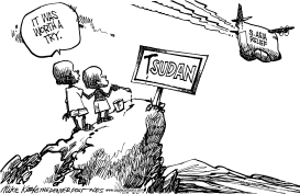 SUDAN AID by Mike Keefe