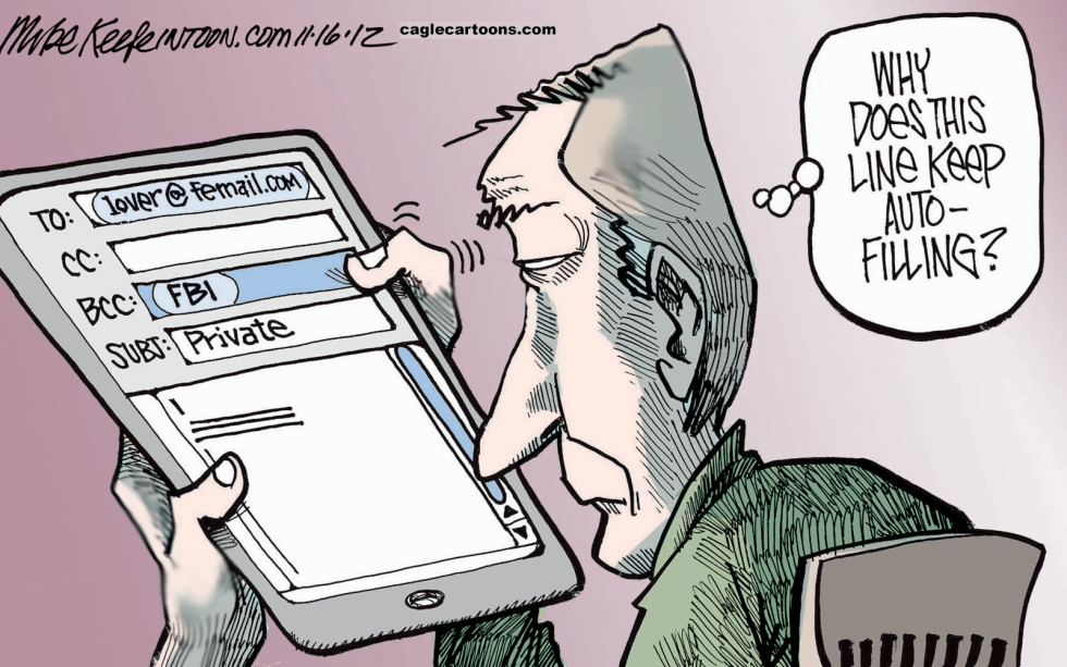  ELECTRONIC PRIVACY by Mike Keefe