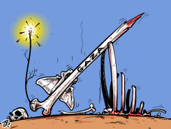 GAZA ROCKET by Emad Hajjaj