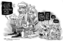 SANTA OBAMA AND THE GOP GRAYSCALE by Daryl Cagle