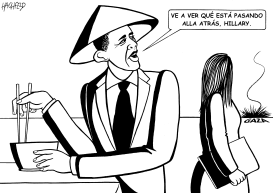 OBAMA Y HILLARY by Rainer Hachfeld