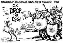 DROP THE EGG PROTESTER by Mike Lane