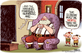 SANTA POWERBALL by Rick McKee