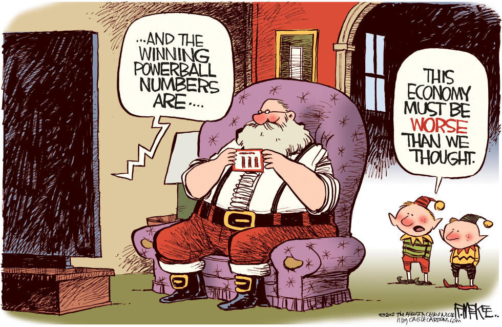  SANTA POWERBALL by Rick McKee