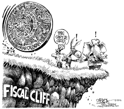 FISCAL CLIFF MEETS MAYAN CALENDAR by John Darkow