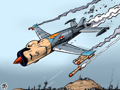 ASAD FALLING  by Emad Hajjaj