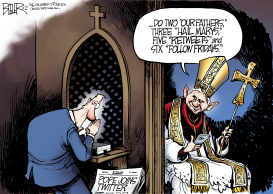 THE POPE JOINS TWITTER by Nate Beeler