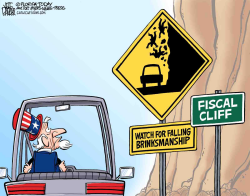 FISCAL CLIFF FALLING ROCKS by Jeff Parker