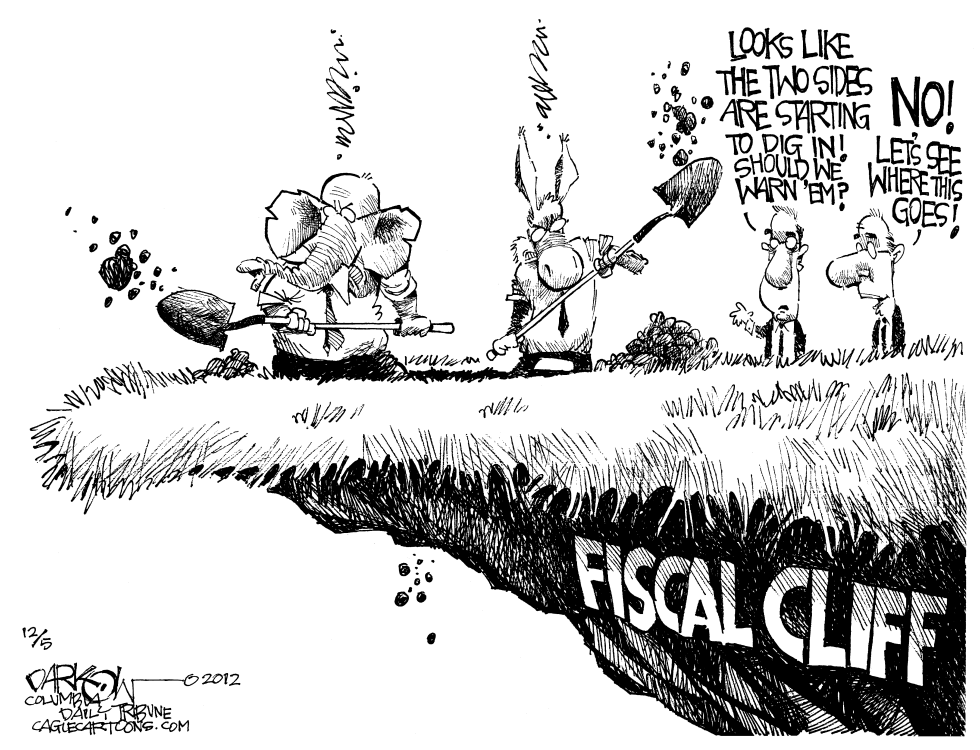  DIGGING IN THE FISCAL CLIFF by John Darkow