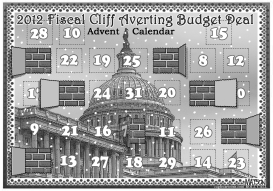 FISCAL CLIFF AVERTING BUDGET DEAL ADVENT CALENDAR by RJ Matson