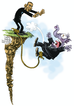 FISCAL CLIFF AND ROPE by Daryl Cagle