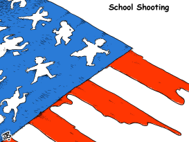 SCHOOL SHOOTING by Emad Hajjaj