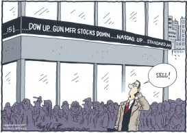 GUN STOCKS DOWN by Bob Englehart