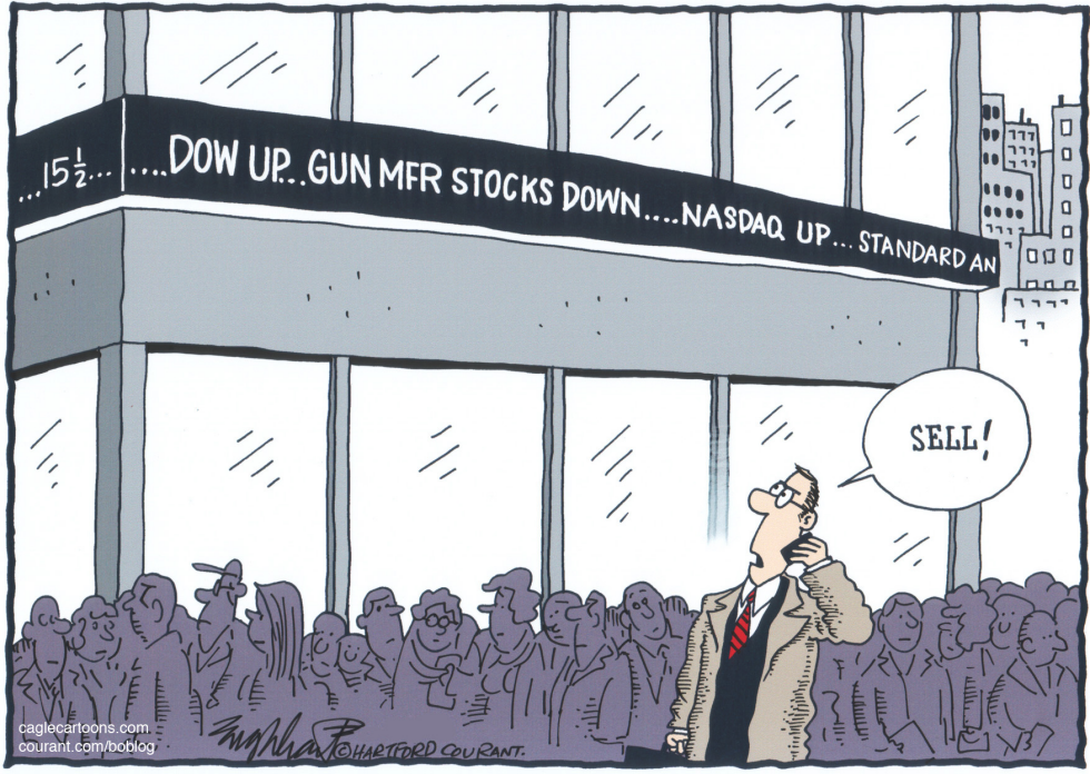  GUN STOCKS DOWN by Bob Englehart