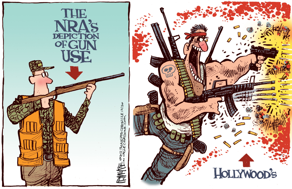  NRA VS HOLLYWOOD by Rick McKee