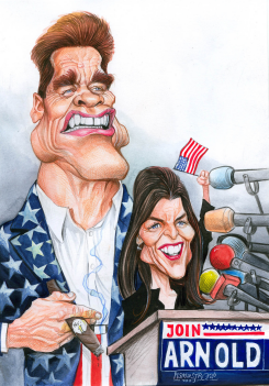 ARNOLD SCHWARZENEGGER AND MARIA SHRIVER by Petar Pismestrovic