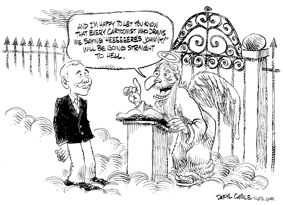  JOHNNY CARSON IN HEAVEN by Daryl Cagle