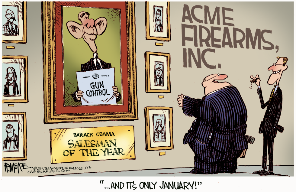  OBAMA GUN SALES by Rick McKee