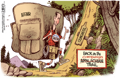 MARK SANFORD BACK ON THE TRAIL by Rick McKee