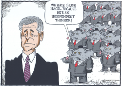 CHUCK HAGEL by Bob Englehart