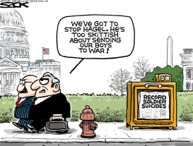 HAGEL'S PROBLEM  by Steve Sack