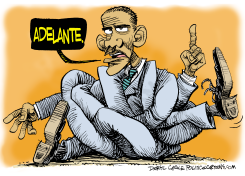 NUDO HACIA ADELANTE DE OBAMA  by Daryl Cagle