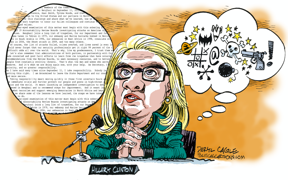  HILLARY CLINTONS TESTIMONY by Daryl Cagle